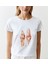 Kadın Ayakkabı Baskılı Beyaz Regular Fit Tişört 1
