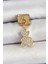 316L Çelik Sallantılı Zirkon Taşlı Ayıcık Model Gold Renk Nomination Charm - TJ-BC1432 1