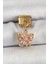 316L Çelik Sallantılı Zirkon Taşlı Çiçek Figürlü Kelebek Model Gold Renk Nomination Charm - TJ-BC1419 1