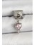 316L Çelik Gümüş Renk Pembe Kalp Model Nomination Charm - TJ-BC1492 1