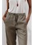 Keten Barrel Pantolon Haki 4