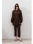 Tencel Pileli Pantolon Acı Kahve 4