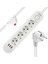 4lü 1.5 Metre Kablolu 3 Usbli Beyaz Akım Korumalı Priz (4767) - FKU7805-2327 1