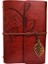 Yaprak Desenli Kahverengi Deri Defter - FKU3747-4122 1