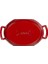 Metal Oval Kuplu Döküm Tava 23X17, Kırmızı 3