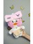 Kawaii Karikatür 30 cm Ördek Pembe Kıyafetli Aksesuarlı Beyaz 1