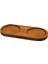 2 Bölmeli - Oval Koyu Renk=kahverengi Ahşap Yağdanlık Altlık 27X12.5CM 1