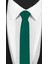Ekstra Ince Çam Yeşili Renk Düz Slim Fit 4 cm Genişliğinde Kravat Mendil Seti Slim Fit Dar 4