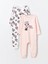 Lcw Baby Pembe Bisiklet Yaka Uzun Kollu Minnie Mouse Baskılı Kız Bebek Tulum 2'li 1