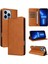 IPhone 13 Pro Max Flip Case Kart Yuvası ile Uyumlu Saf Renk Pu Rfıd (Yurt Dışından) 1