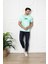 Wave Mint Erkek Oversize Baskılı T-Shirt – Serin Rüzgarın Tarz Hali 2