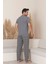 Erkek Ekose Desenli Kısa Kol Pijama Takımı 3