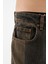 Erkek Oversize Parçalı Desenli Oak Coffe Jean 2