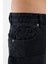 Erkek Oversize Parçalı Desenli Siyah Jean 2