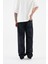 Erkek Oversize Parçalı Desenli Siyah Jean 5