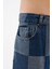 Erkek Oversize Parçalı Desenli Mavi Jean 2