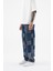 Erkek Oversize Parçalı Desenli Mavi Jean 3