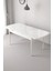 Sera Beyaz 80 x 132 Açılabilen Mdf Masa Beyaz Metal Ayaklı Mutfak Masası 6 Siyah Sandalye 3