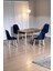 Monera Ceviz 80 x 132 Açılabilen Mdf Masa Metal Ayaklı Mutfak Masası Takımı Antrasit Sandalye 1