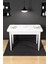 Still Beyaz Mdf 70X110 Sabit Mutfak Masası Takımı Beyaz Metal Ayak 4 Cappucino Sandalye 2