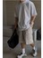 Erkek %100 Pamuklu Kalın Dokulu Oversize Bisiklet Yakalı Beyaz T-Shirt 5