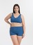 Aquaviva Kadın Indigo Büyük Beden Quinn Kruvaze Detaylı Toparlayıcı Şortlu Bikini Takımı 1