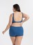 Aquaviva Kadın Indigo Büyük Beden Quinn Kruvaze Detaylı Toparlayıcı Şortlu Bikini Takımı 4