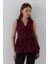 Bağlamalı Kolsuz Bluz Bordo 3