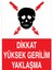 Dikkat Yüksek Gerilim Yaklaşma Uyarı Tabelası - 50X70 Alüminyum Kompozit Panel - E14 1
