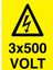 3X500 Volt Uyarı Tabelası - 20X30 Alüminyum Kompozit Panel - VOL12 1
