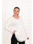 Kadın Etek Ucu Güpür Dantel Detaylı Büyük Beden Bluz 1386-23 4