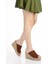 Kadın Hakiki Deri Hasır Dolgu Topuklu Terlik 6323 1