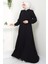 Kolu Nakışlı Ferace Siyah HM2412 3