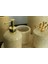 7 Parça Doğal Mermer Banyo Seti – Altın Kapaklı 4
