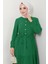 Büzgülü Düğmeli Ayrobin Elbise Su Yeşili HM8811 4