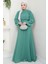 Kuşağı Taşlı Şifon Abiye Elbise Mint HM2668 1
