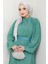 Kuşağı Taşlı Şifon Abiye Elbise Mint HM2668 3