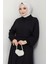 Bolerolu Beli Lastikli Elbise Siyah HM2702 3