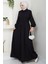 Bolerolu Beli Lastikli Elbise Siyah HM2702 4