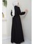 Bolerolu Beli Lastikli Elbise Siyah HM2702 5