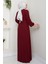 Kemerli Piliseli Aerobin Elbise Bordo HM2339 5