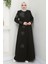 Büyük Beden Lale Taşlı Anne Elbisesi Haki HM2692 1