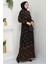 Nevra Desenli Yazlık Viskon Elbise Siyah HM2678 4