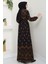 Nevra Desenli Yazlık Viskon Elbise Siyah HM2678 5