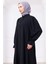 Kolları Lastikli Eva Tesettür Elbise Siyah HM2758 5