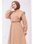 Bolerolu Beli Lastikli Elbise Camel HM2756 2