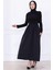 Drapeli Elbise Siyah HM2780 3