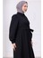 Yandan Bağlamalı Tesettür Elbise Siyah HM2753 3