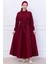 Kuşaklı Mevlana Elbise Bordo HM2105 1