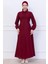 Kuşaklı Mevlana Elbise Bordo HM2105 2